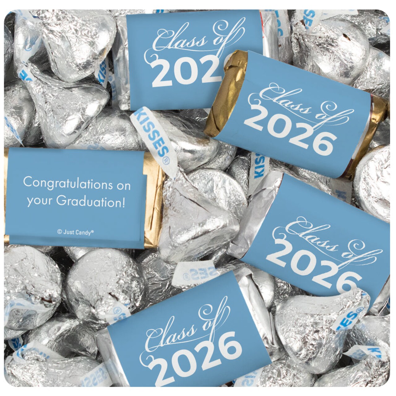 496 Pcs Maroon Graduation Class of 2026 Candy - Maroon Wrapped Miniatures and Silver Kisses For Party Favors, Goodie Bags, Dessert Tables And More (6 lbs)